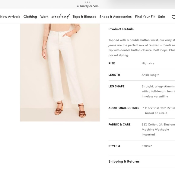 Ann Taylor Denim - NWT Ann Taylor The Easy Straight Jean, Size 6